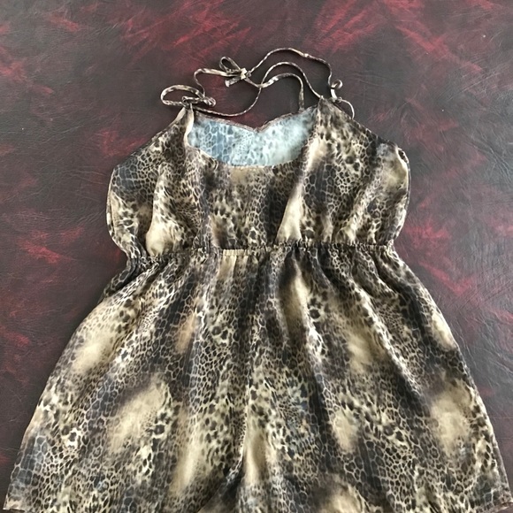 TopShop Leopard Jumpsuit sz Large - Picture 2 of 5